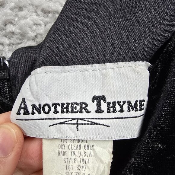 Another Thyme Velvet Maxi Dress 14‎ Black Floral Glitter Vintage Whimsigoth - Picture 5 of 14